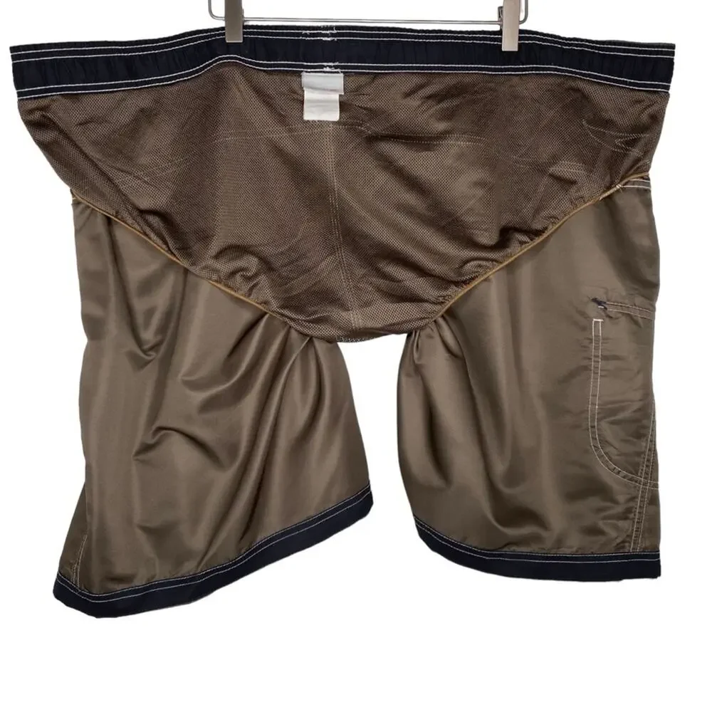 Speedo Marina Volley Swim Trunks Brown Knee Length Boardshorts Men's Size XXL